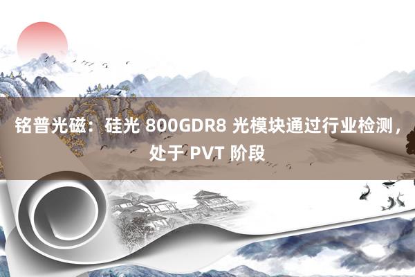 铭普光磁：硅光 800GDR8 光模块通过行业检测，处于 PVT 阶段