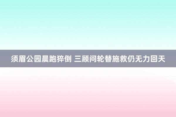 须眉公园晨跑猝倒 三顾问轮替施救仍无力回天