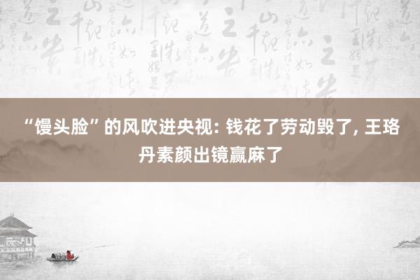 “馒头脸”的风吹进央视: 钱花了劳动毁了, 王珞丹素颜出镜赢麻了