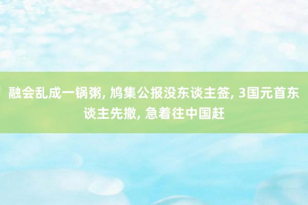 融会乱成一锅粥, 鸠集公报没东谈主签, 3国元首东谈主先撤, 急着往中国赶