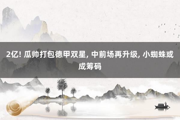 2亿! 瓜帅打包德甲双星, 中前场再升级, 小蜘蛛或成筹码