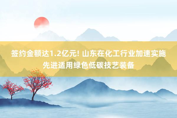 签约金额达1.2亿元! 山东在化工行业加速实施先进适用绿色低碳技艺装备