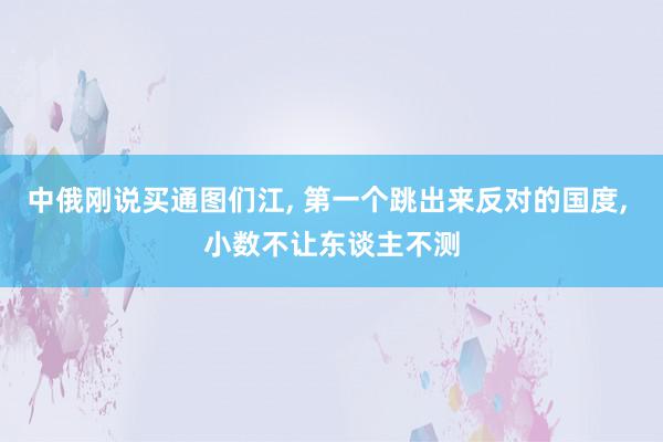 中俄刚说买通图们江, 第一个跳出来反对的国度, 小数不让东谈主不测