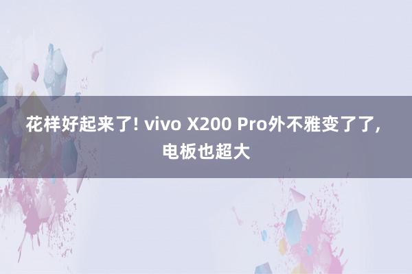 花样好起来了! vivo X200 Pro外不雅变了了, 电板也超大