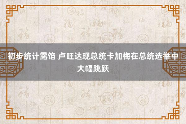 初步统计露馅 卢旺达现总统卡加梅在总统选举中大幅跳跃