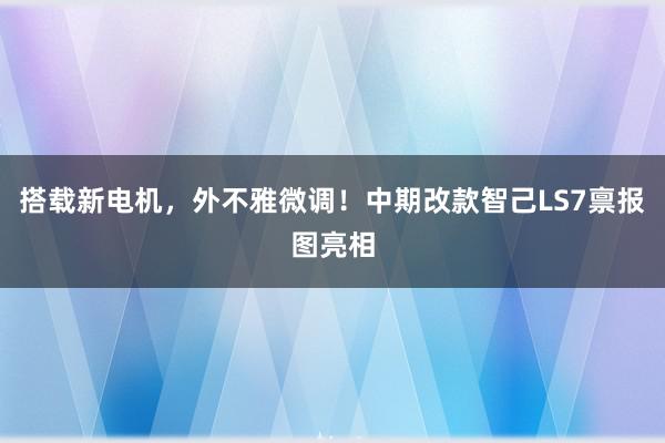 搭载新电机，外不雅微调！中期改款智己LS7禀报图亮相