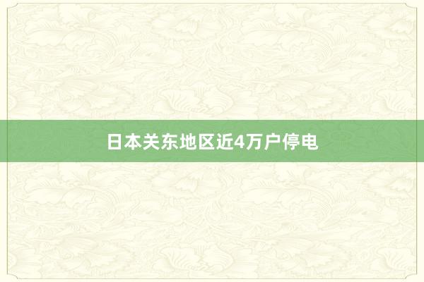 日本关东地区近4万户停电