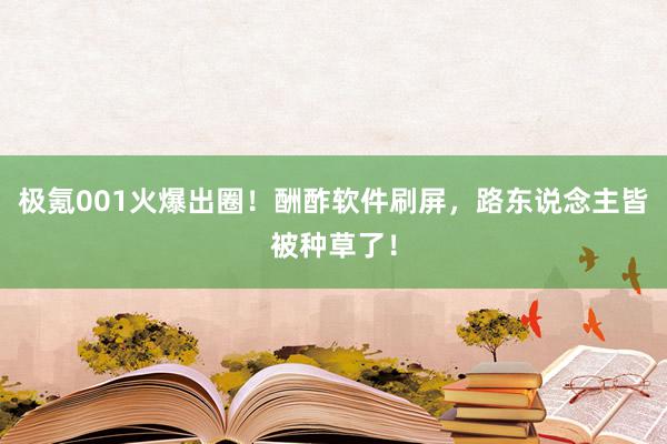 极氪001火爆出圈！酬酢软件刷屏，路东说念主皆被种草了！