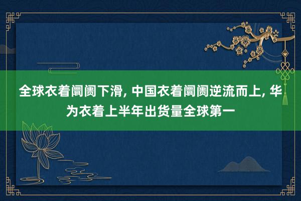 全球衣着阛阓下滑, 中国衣着阛阓逆流而上, 华为衣着上半年出货量全球第一