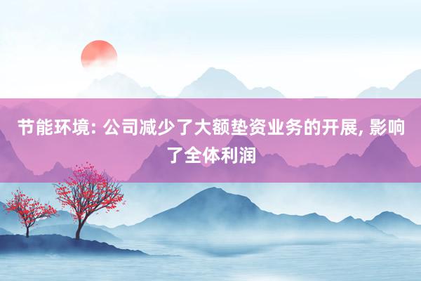 节能环境: 公司减少了大额垫资业务的开展, 影响了全体利润