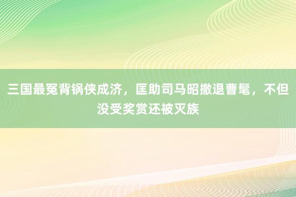 三国最冤背锅侠成济，匡助司马昭撤退曹髦，不但没受奖赏还被灭族