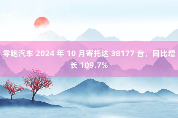 零跑汽车 2024 年 10 月寄托达 38177 台，同比增长 109.7%