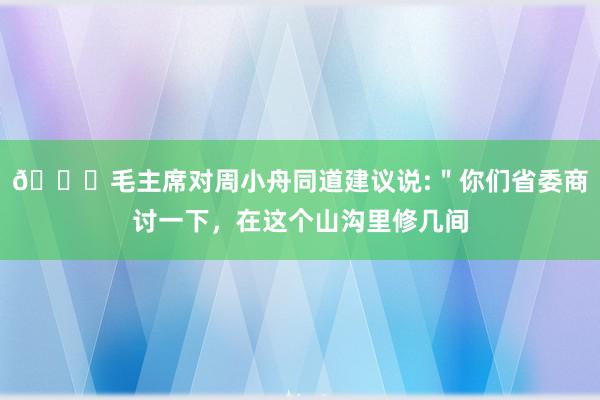 🌞毛主席对周小舟同道建议说:＂你们省委商讨一下，在这个山沟里修几间